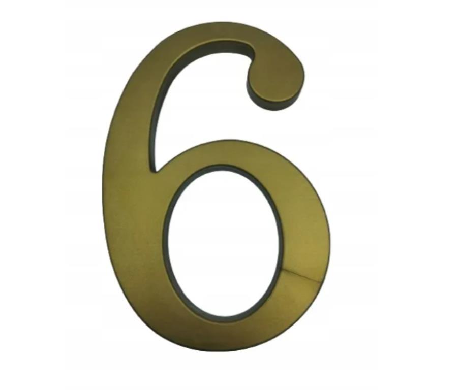 Cyfra na dom plastikowa 17,5cm ZŁOTA 6/9