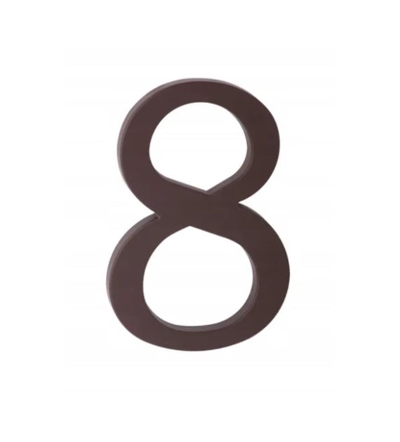 Cyfra na dom plastikowa 17,5cm BRĄZOWA 8