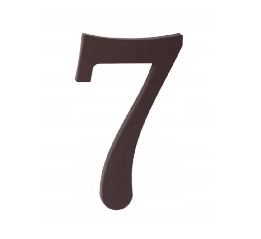 Cyfra na dom plastikowa 17,5cm BRĄZOWA 7