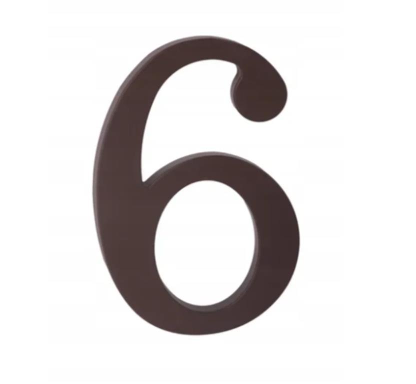 Cyfra na dom plastikowa 17,5cm BRĄZOWA 6/9
