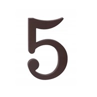 Cyfra na dom plastikowa 17,5cm BRĄZOWA 5