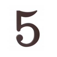 Cyfra na dom plastikowa 17,5cm BRĄZOWA 5