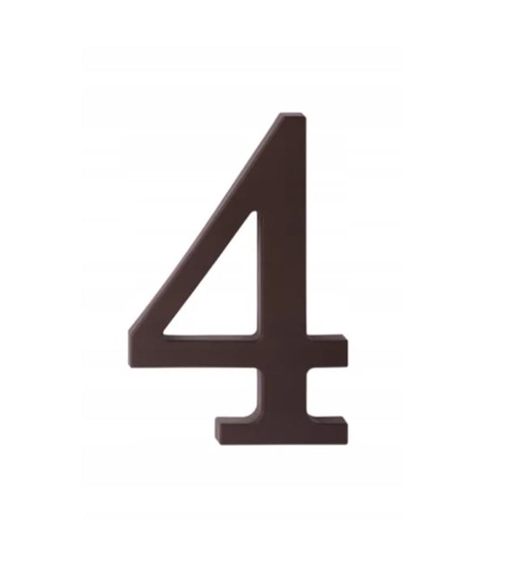 Cyfra na dom plastikowa 17,5cm BRĄZOWA 4