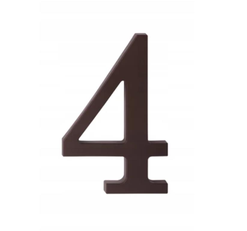 Cyfra na dom plastikowa 17,5cm BRĄZOWA 4