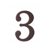 Cyfra na dom plastikowa 17,5cm BRĄZOWA 3