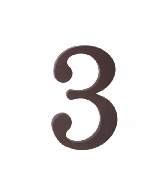 Cyfra na dom plastikowa 17,5cm BRĄZOWA 3