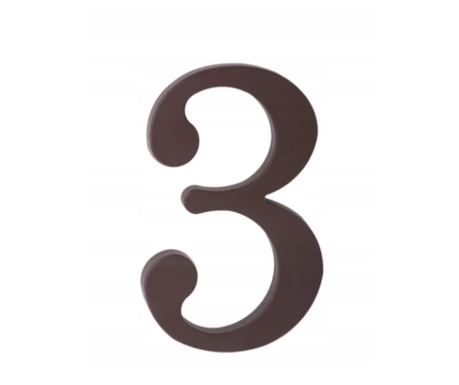 Cyfra na dom plastikowa 17,5cm BRĄZOWA 3