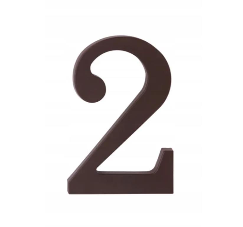 Cyfra na dom plastikowa 17,5cm BRĄZOWA 2