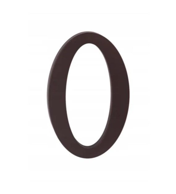 Cyfra na dom plastikowa 17,5cm BRĄZOWA 0