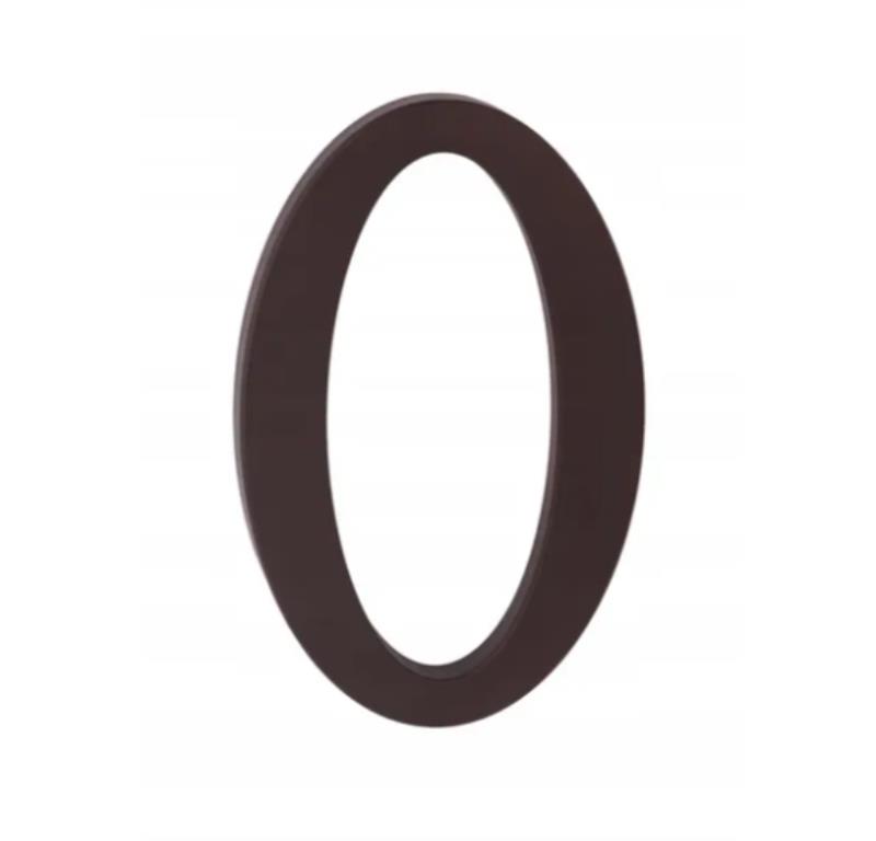 Cyfra na dom plastikowa 17,5cm BRĄZOWA 0