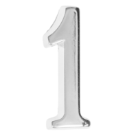 Cyfra na dom  5 cm CHROM 1 samoprzylepna