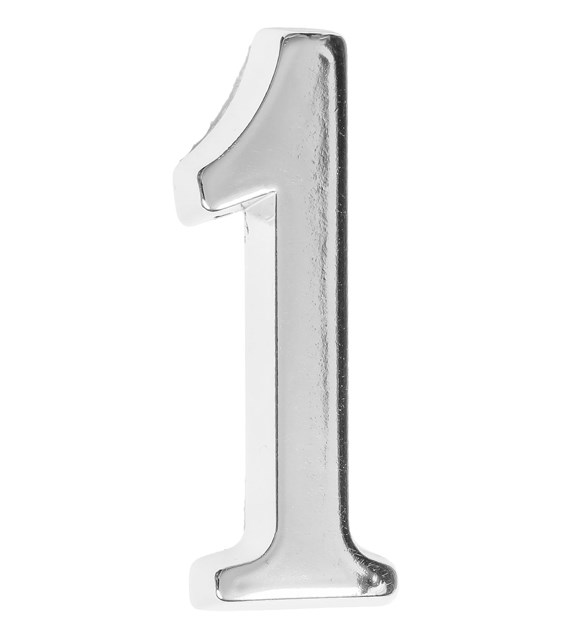 Cyfra na dom  5 cm CHROM 1 samoprzylepna