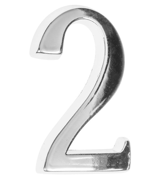 Cyfra na dom  5 cm CHROM 2 samoprzylepna