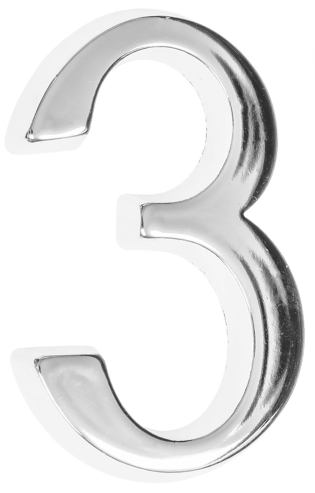 Cyfra na dom  5 cm CHROM 3 samoprzylepna