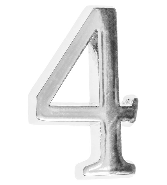 Cyfra na dom  5 cm CHROM 4 samoprzylepna