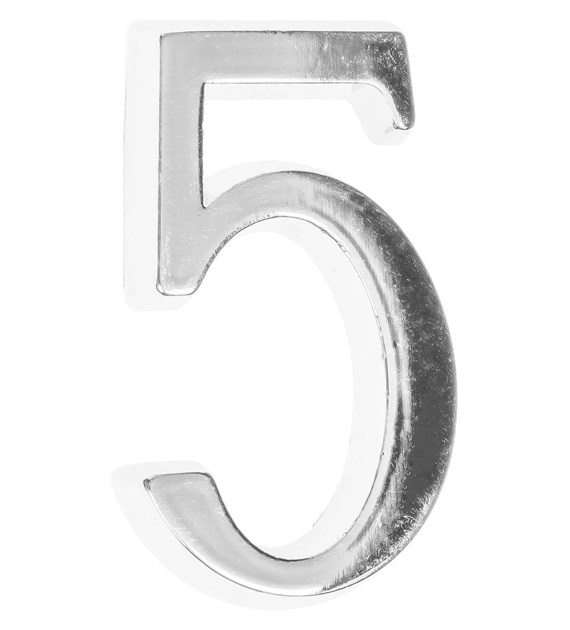 Cyfra na dom 5 cm CHROM 5 samoprzylepna