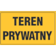 Tablica informacyjna 20x33cm TEREN PRYWATNY