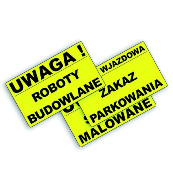 Tablica informacyjna 20x33cm UWAGA! STREFA NIEBEZPIECZNA