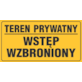 Tablica informacyjna 12x22cm TEREN PRYWATNY WSTĘP WZBRONIONY