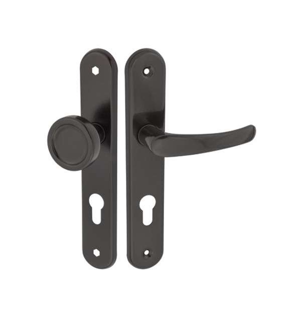 Gałko-klamka długi szyld 72 klucz CZARNA