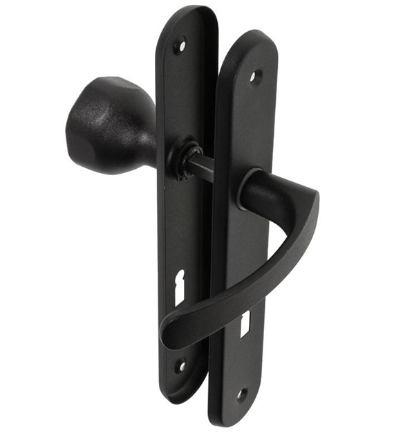 Gałko-klamka długi szyld 72 klucz CZARNA