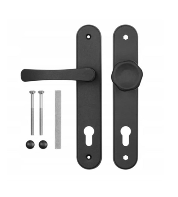 Gałko-klamka długi szyld 72 wkład CZARNA