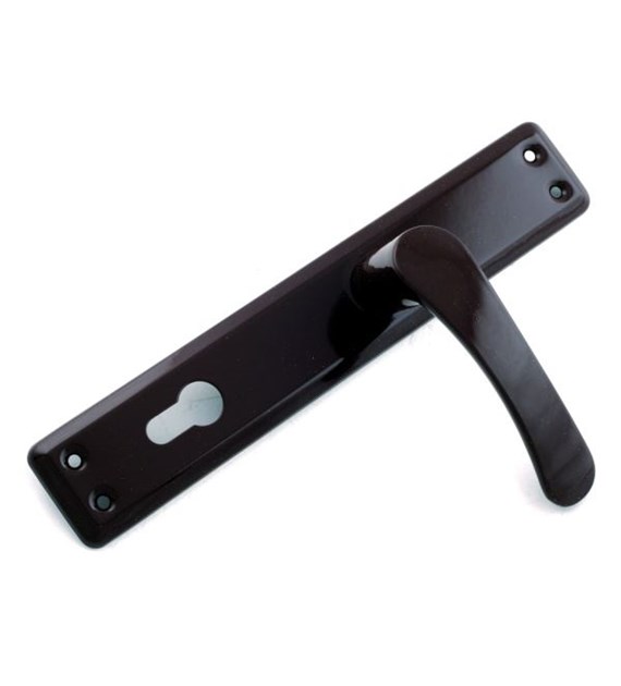 Klamka bramowa 90 klucz CZARNA