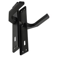 Klamka bramowa 90 klucz CZARNA