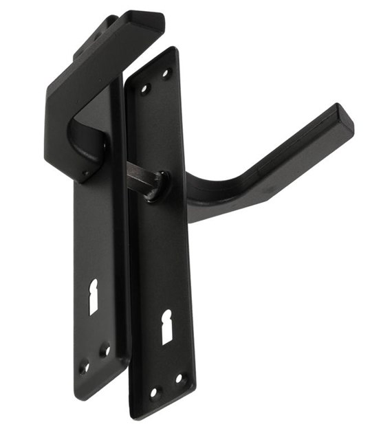 Klamka bramowa 90 klucz CZARNA