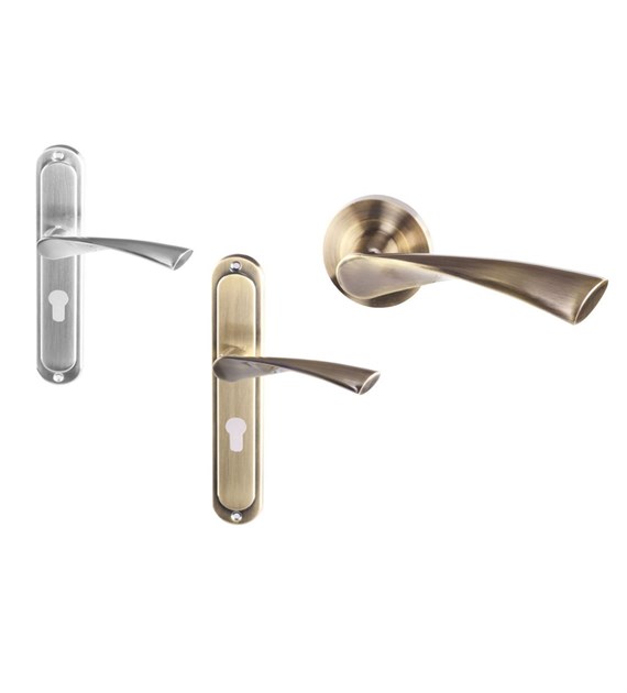 Klamka drzwiowa ROMA krótka SATYNA