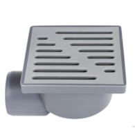 Kratka kanalizacyjna boczna fi 50 15x15cm szara - ruszt plastikowy