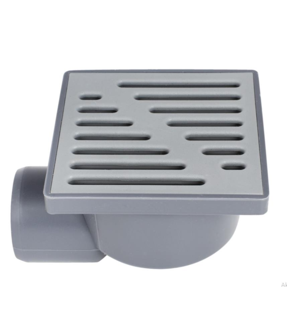 Kratka kanalizacyjna boczna fi 50 15x15cm szara - ruszt plastikowy