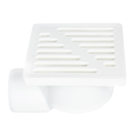 Kratka kanalizacyjna dolna fi 50 10x10cm biała - ruszt plastikowy