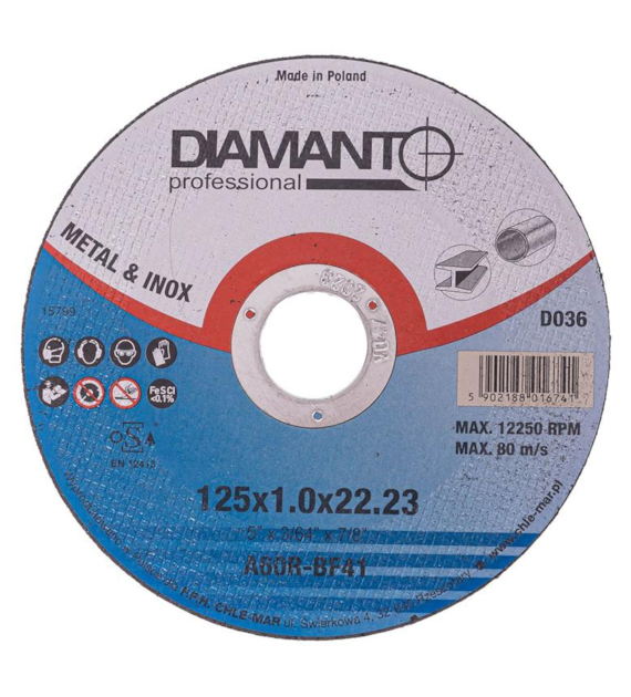 Tarcza metal 125x1,0mm DIAMANTO PROFESSIONAL