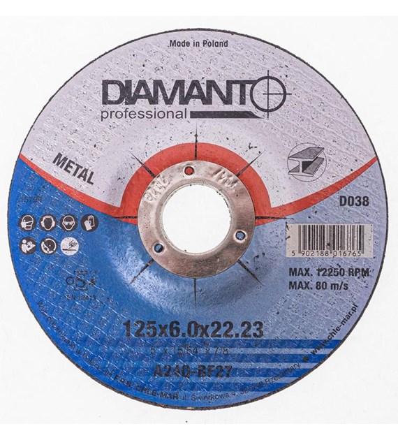 Tarcza metal 125x6,0mm DIAMANTO PROFESSIONAL