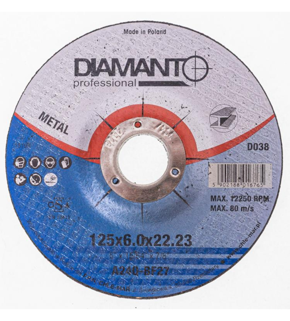 Tarcza metal 125x6,0mm DIAMANTO PROFESSIONAL
