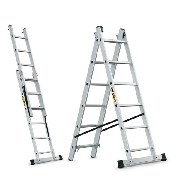 Drabina 2-elementowa aluminiowa 2x6 szczebli 150kg