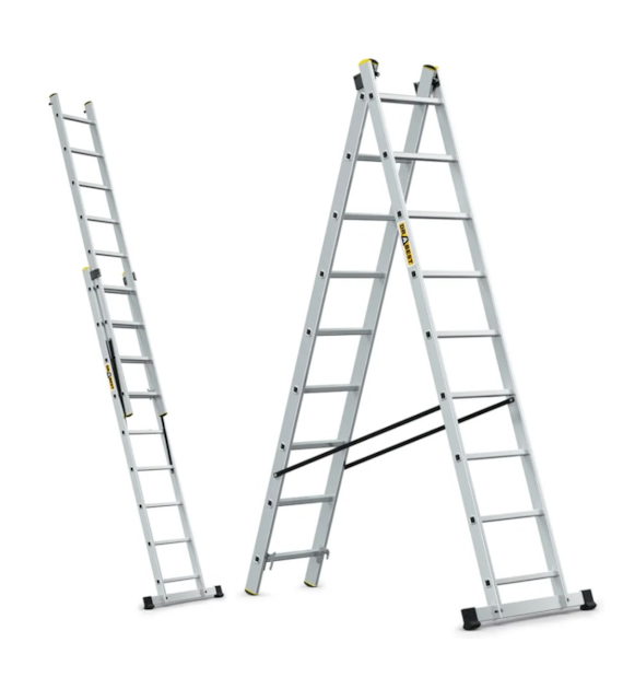 Drabina 2-elementowa aluminiowa 2x12 szczebli 150kg