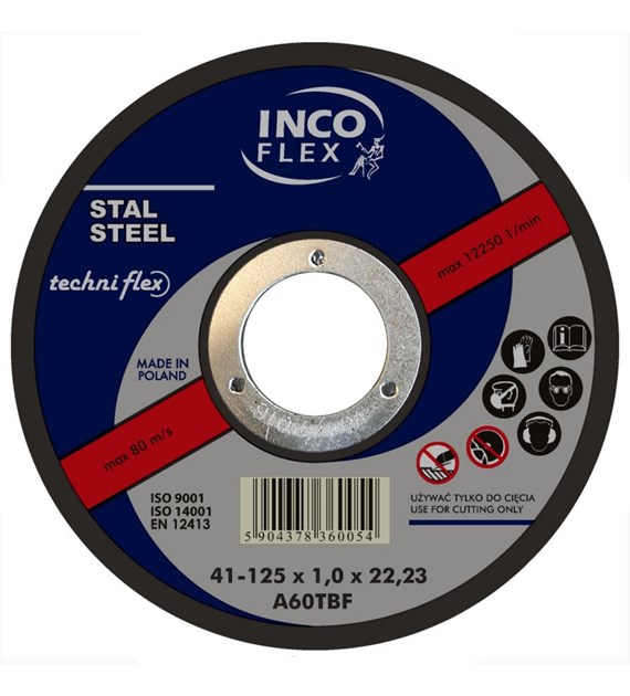 Tarcza INCO metal płaska 125x1,0mm