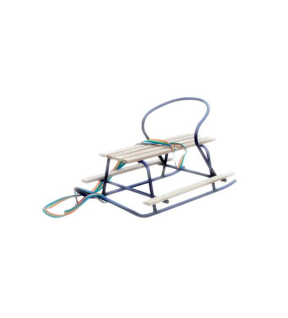 Sanki metalowe z oparciem