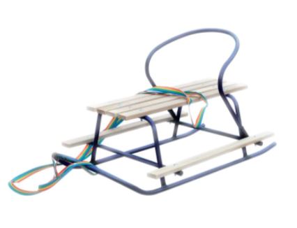 Sanki metalowe z oparciem