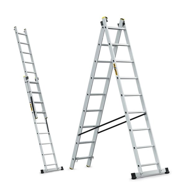 Drabina 2-elementowa aluminiowa 2x14 szczebli 150kg