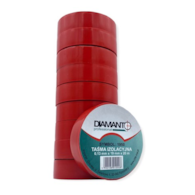 Taśma PCV 19mmx20m czerwona 10szt DIAMANTO