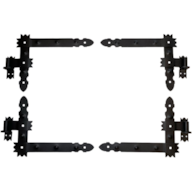 Zawias kątowy garażowy czarny 400mm (4-części)