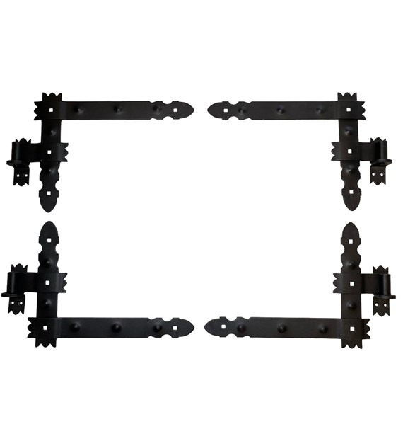 Zawias kątowy garażowy czarny 400mm (4-części)