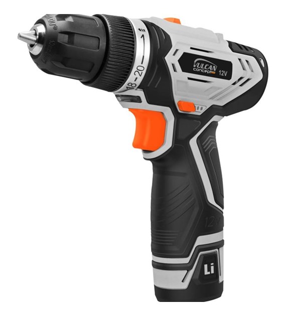 Wiertarko-wkrętarka akumulatorowa 12V, ŁAD 3-5H, 1 AKU LIT 1,3AH, 2 biegi VULCAN