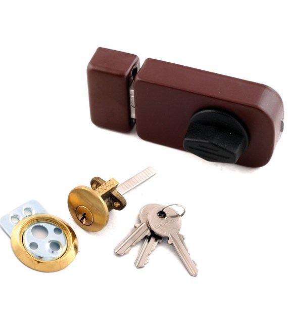 Zamek nawierzchniowy (uniwersalny) + wkładka BRĄZ
