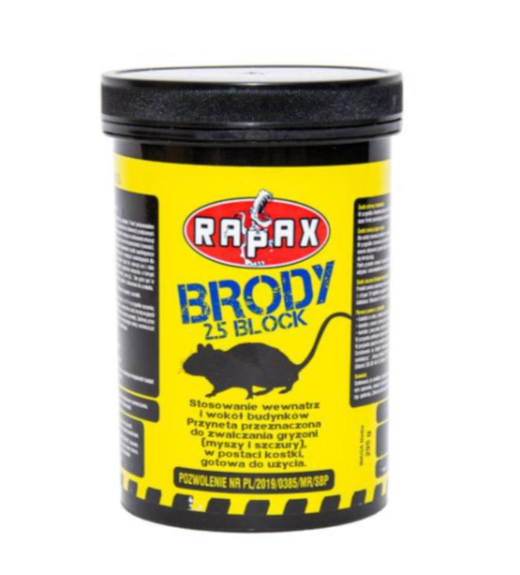 Trutka - kostka na gryzonie, nornice i karczowniki 295g BRODY BLOCK RAPAX