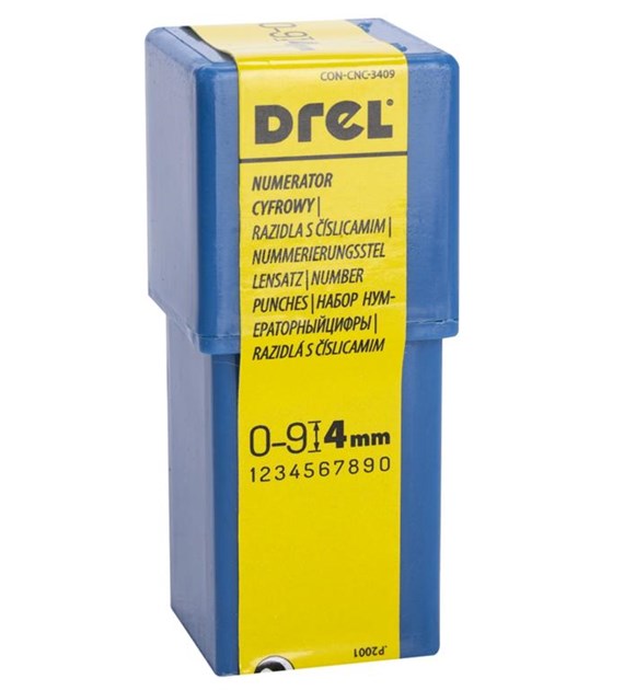 Numeratory cyfrowe 4 mm 9 szt DREL