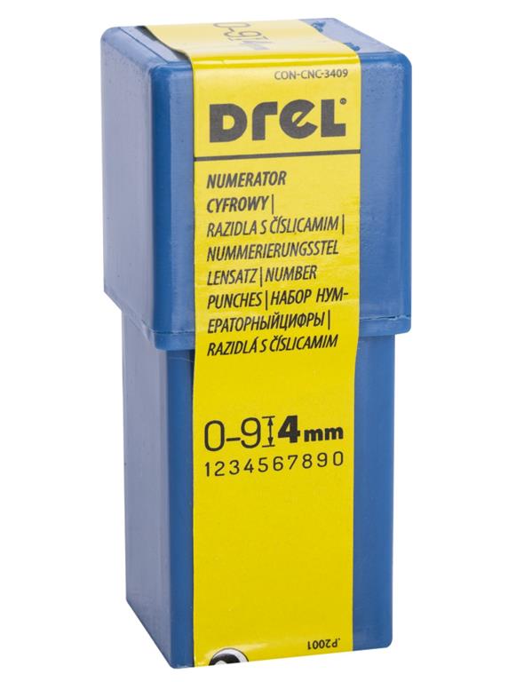 Numeratory cyfrowe 4 mm 9 szt DREL